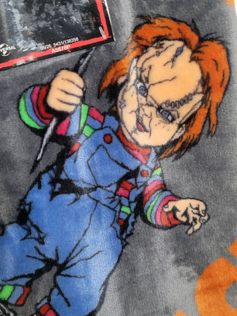 Chucky horror plush throw blanket